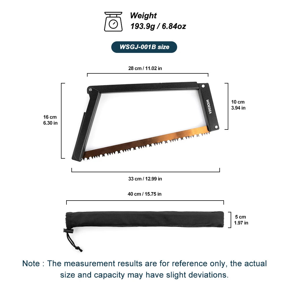 Widesea Folding Hand Saw - Manganese Steel Blade Aluminum Alloy Frame Portable Camping Saw for Tree Pruning Wood Cutting Outdoor