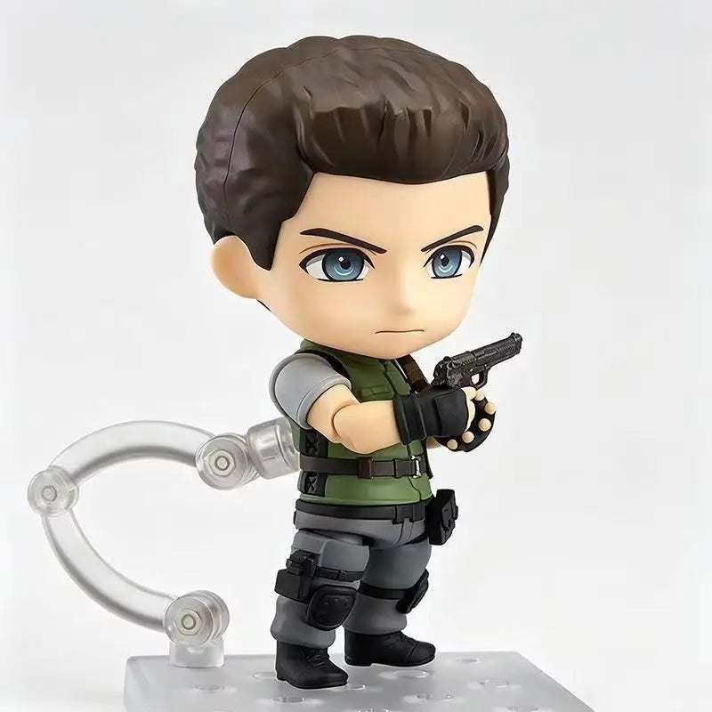 Q Version 681# Chris Redfield Resident Evil Posable Changeable Face Action Figure Exquisite Collectible Model Toy Ornament Gift