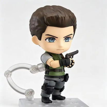 Q Version 681# Chris Redfield Resident Evil Posable Changeable Face Action Figure Exquisite Collectible Model Toy Ornament Gift