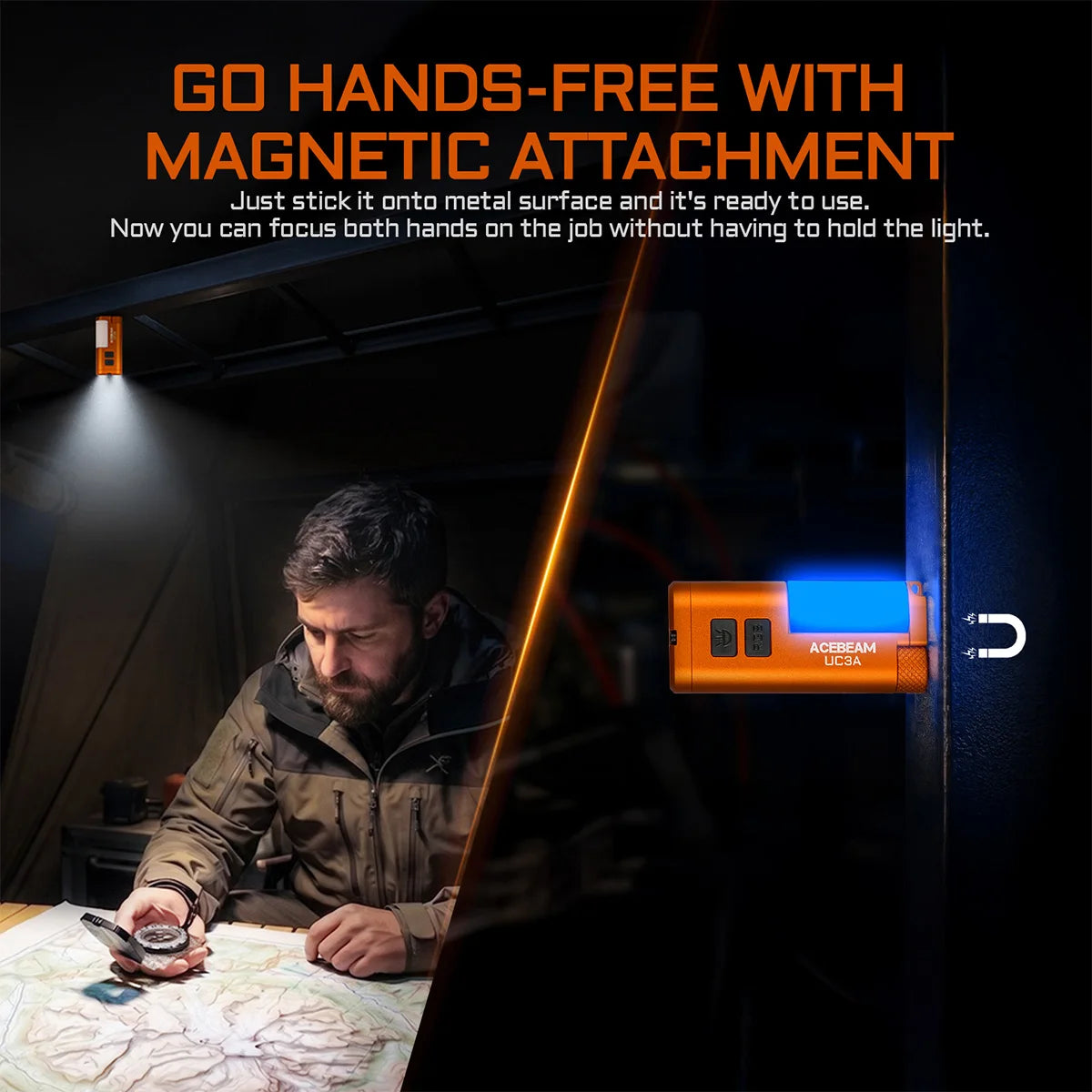 ACEBEAM UC3A EDC Flashlight Rechargeable Wide Voltage(1.2-4.8V) LED Torch With Camping Light Magnetic Multifunctional For Dog