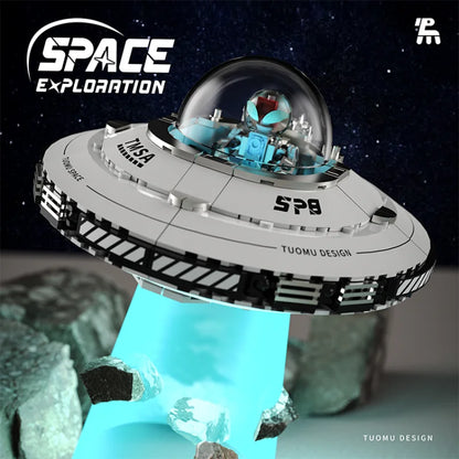 UFO Flying saucer Building block Alien Ship Spacecraft Astronaut Creative assembly ornament puzzle toy boy gift