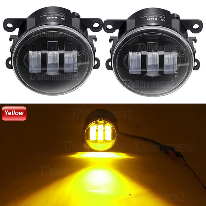 2 Pieces 90MM Round Car Left + Right LED Lens Fog Light Assembly DRL 30W 3000LM For Porsche Macan (95B) 2014 2015 2016 2017 2018