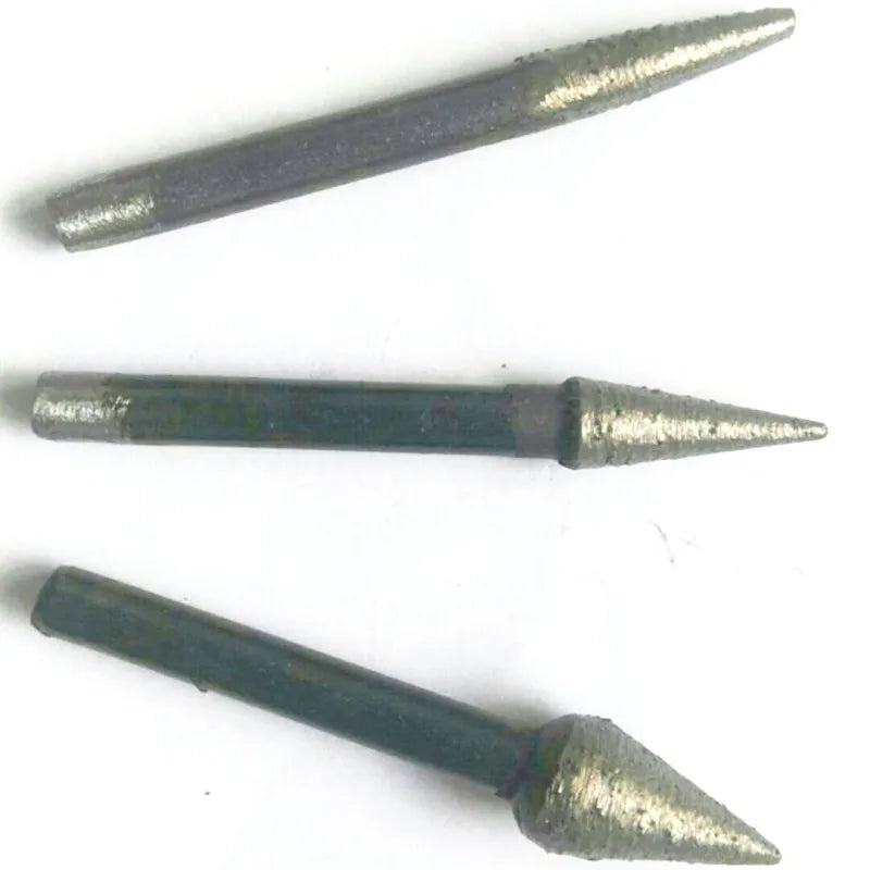 Sintered Diamond Mounted Point Stone Grinding Burs Drill Bit Head Engraving Accessories Set for Carving Lapidary Tool 6mm Shank