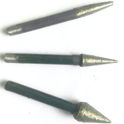 Sintered Diamond Mounted Point Stone Grinding Burs Drill Bit Head Engraving Accessories Set for Carving Lapidary Tool 6mm Shank