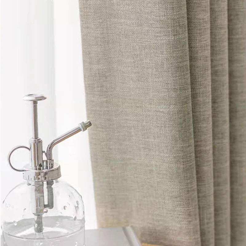 Asazal Linen Blackout Curtains for Living Room Bedroom High Quality Full Shading Decoration Luxury Modern Opaque Window Drapes