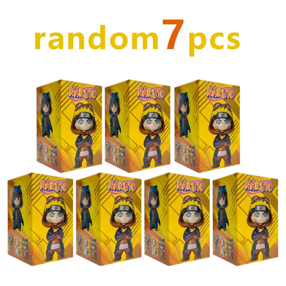 Anime 8cm Naruto 9pcs Set Random Blind Box Haruno Sakura Kakashi Sasuke Action Figure Movie Model Toy Birthday Christmas Gift