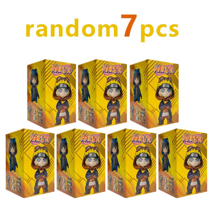 Anime 8cm Naruto 9pcs Set Random Blind Box Haruno Sakura Kakashi Sasuke Action Figure Movie Model Toy Birthday Christmas Gift