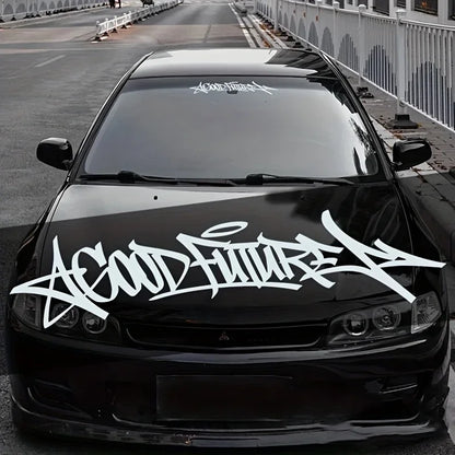 Handwritten GOODFUTURE Car Windshield Sticker Optimistic And Positive Car Body Decoration Vinyl Decal