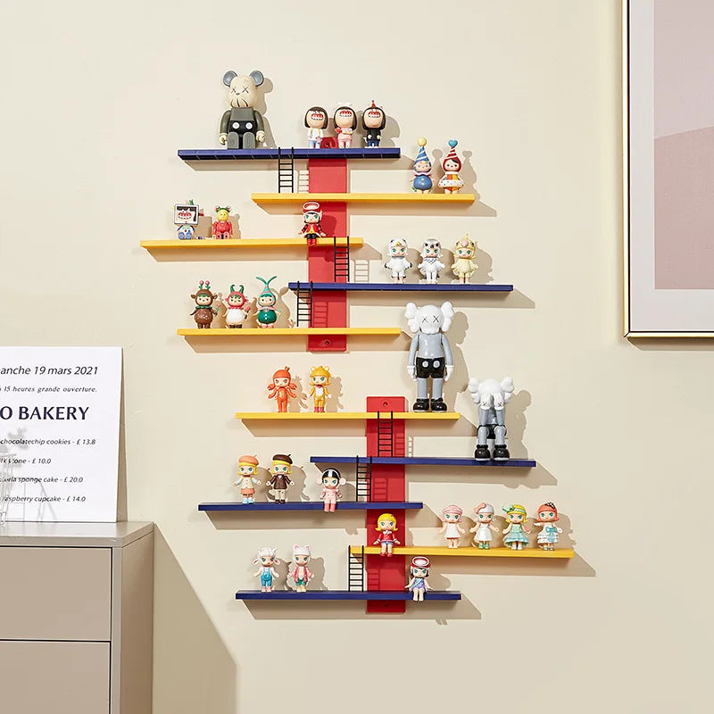 DIY Wall-Mounted Blind Box Storage Box, Pop Mart Figurine Display Rack, No-Drill Required Bedroom Toy Organizer