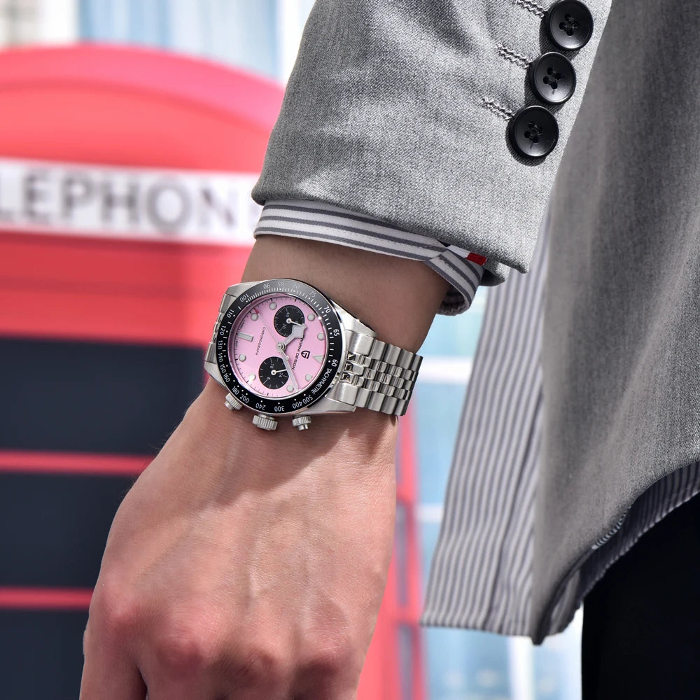 New Pink Panda Men's Watches PAGANI DESIGN Luxury Quartz Chronograph Waterproof AR Sapphire Mirror Watch For Men Luminous 2026