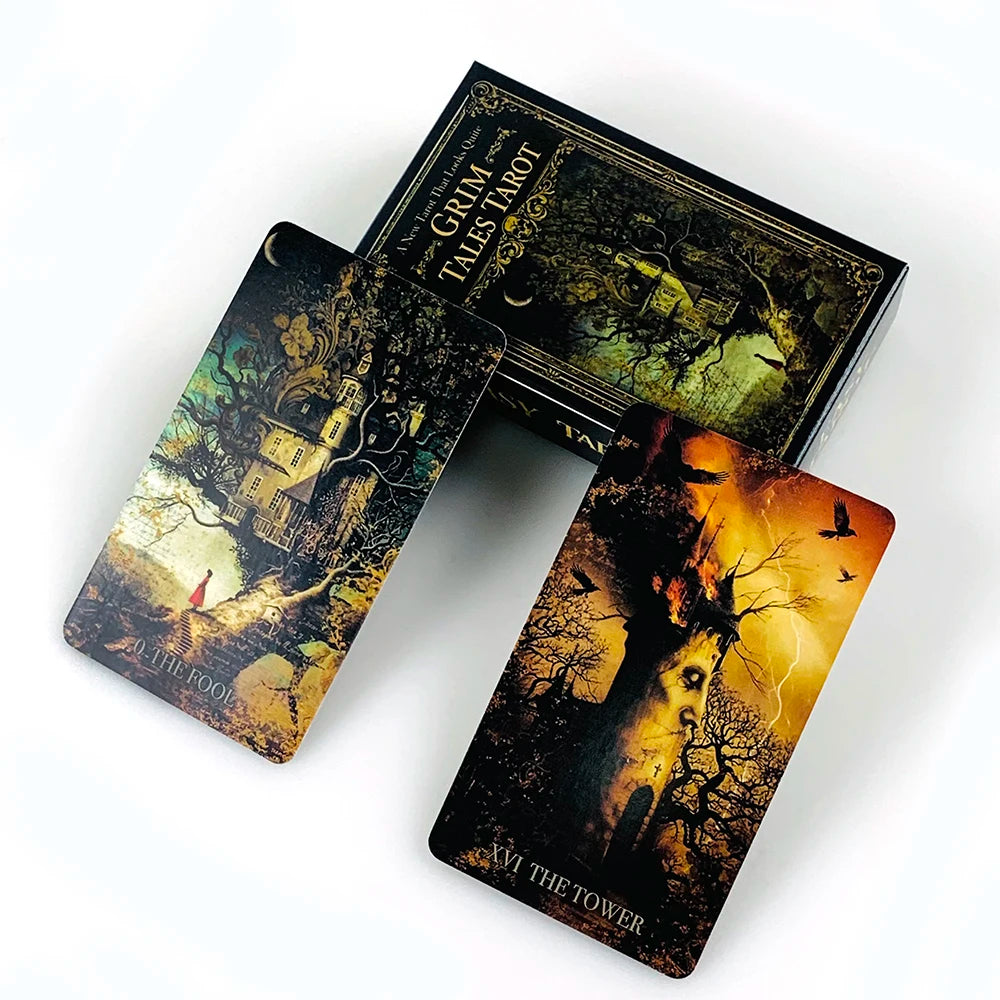 New Grim Tales Tarot Cards 78 Tarot Deck English Version Mysterious Divination Edition Board Game, Meditation & Party Games