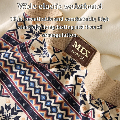 3PCS/Pack Hygroscopic Breathable Women's Panties 100% Cotton Vintage Print Cozy Soft Lingerie High Elastic Waist Safety Shorts