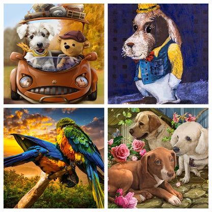 100 Pieces Jigsaw Puzzle Assembling Picture Dog Animals Decompression Puzzles Toy for Adult Children Kids Educational Gifts