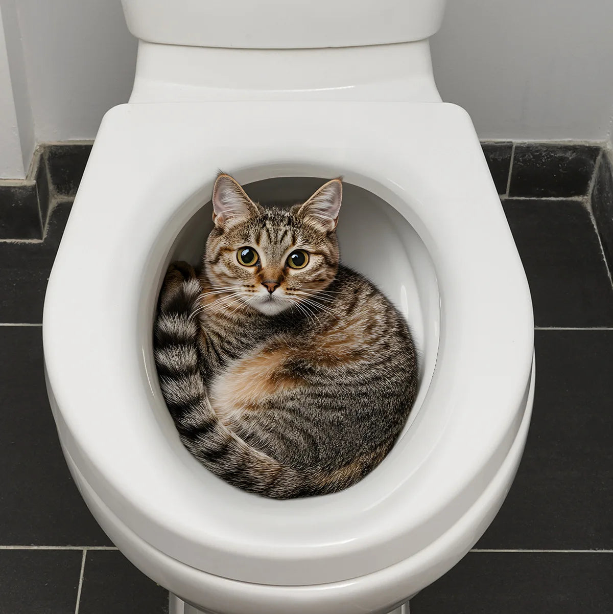 3D Funny Cat Toilet Sticker Bathroom Toilet Cover Sticker Wall Stickers Animal Wc Accessories For Home BathRoom Decoration