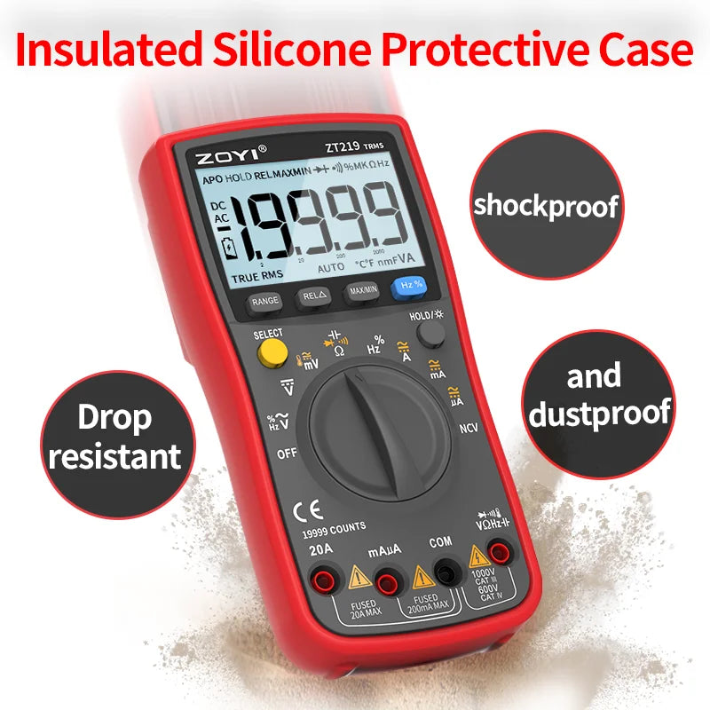 ZT219 Digital Multimeter 19999 Counts True Rms Multimeters AC/DC Current Meter Voltimetro Profesional Voltage Tester F