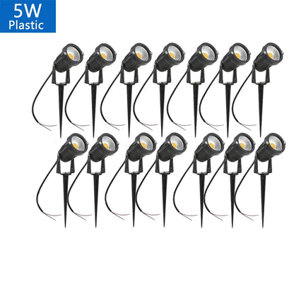 5W 10W 15W Outdoor Waterprof IP65 220V110V12V24V Spike Garden Path Green Spotlights Landscape Garden Warm White LED Lawn Lamp