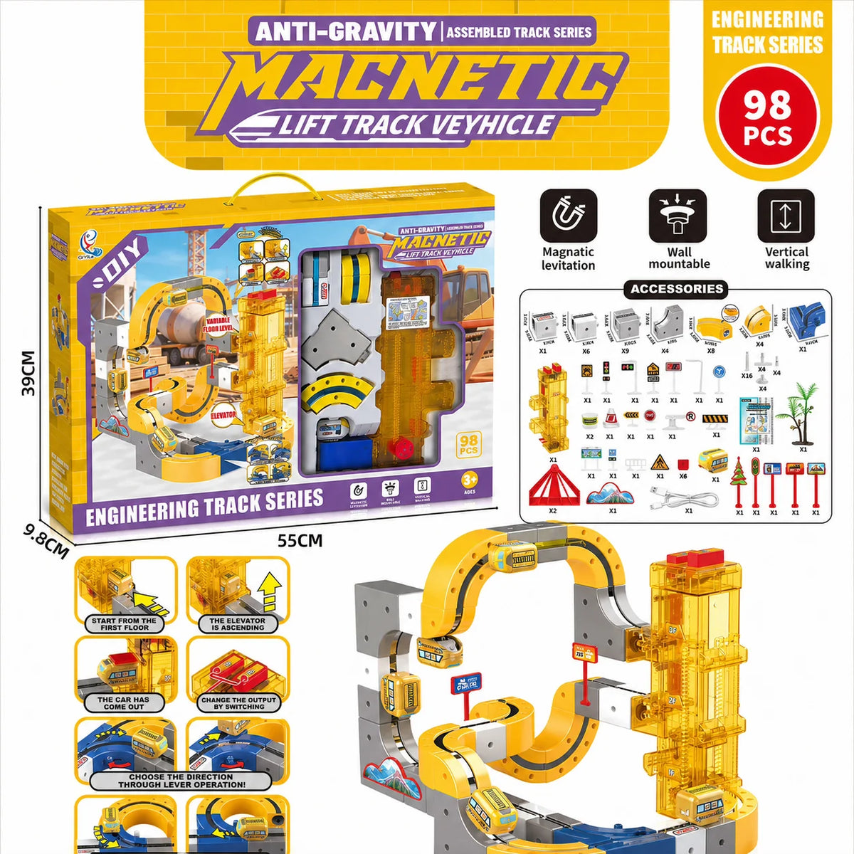 Magnetic Suspension Track Train Lifting Anti-gravity DIY Assembly Lift Railway Car 2026 New Educational Toys for Children Kids