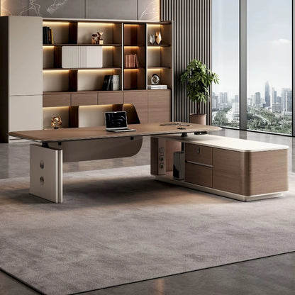 High-End Smart Electric Standing Desk Executive Height Adjustable Office Desk with Modern Minimalist Design for CEO Offices