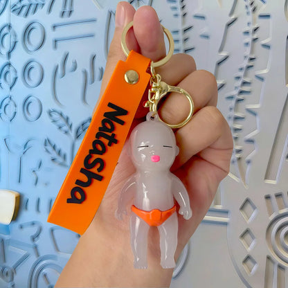 Internet-famous Natasha Black Doll Keychain, UV Color Changing Mini Pendant, Stress Relief Funny Novelty Gift, Multiple Colors A