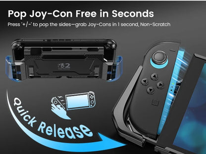 BEBONCOOL Pop-up protective case Upgraded Protective Cover Ergonomic Comfort PC Material Grip Shell Case For Switch 2