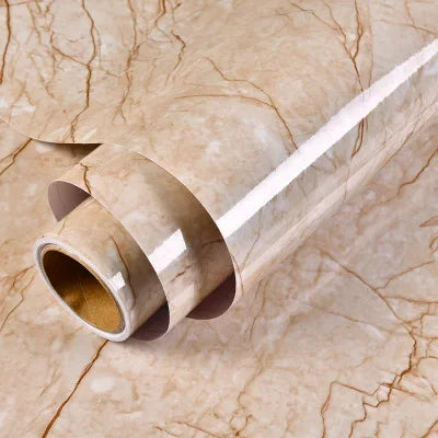 Marble Pattern Kitchen Oil Stickers Self Adhesive Waterproof Cabinet Stove Countertop Desktop Bathroom Renovation Wallpaper Home