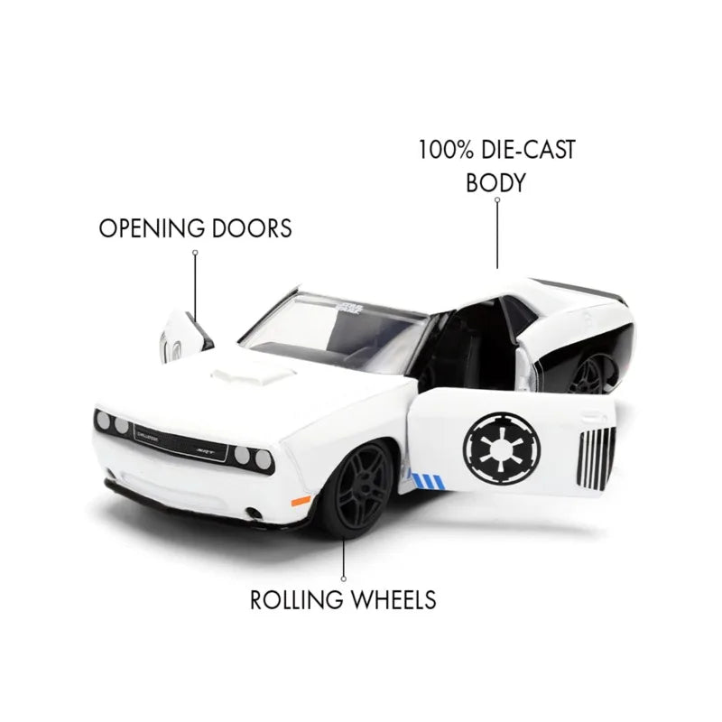 Jada 1:32 Star Wars Rides Diecast Cars - Ford GT Boba Fett, Dodge Challenger Stormtrooper, VW Beetle R2-D2, Collectible Gift Toy