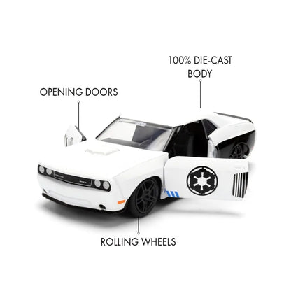 Jada 1:32 Star Wars Rides Diecast Cars - Ford GT Boba Fett, Dodge Challenger Stormtrooper, VW Beetle R2-D2, Collectible Gift Toy