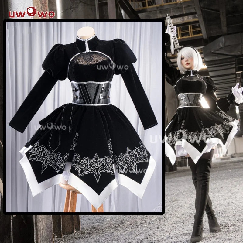IN STOCK UWOWO A2 Cosplay A2 Cosplay Costume Woman Dress Black Dress Halloween Costume