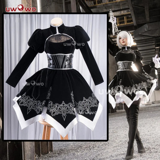 IN STOCK UWOWO A2 Cosplay A2 Cosplay Costume Woman Dress Black Dress Halloween Costume