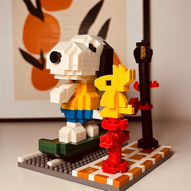Snoopy Diamond Building Blocks Assembly Street View Model Character Scene Dog Mini Bricks Figure Toys For Christmas Gifts