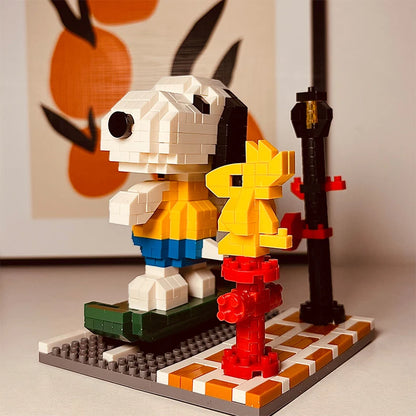 Snoopy Diamond Building Blocks Assembly Street View Model Character Scene Dog Mini Bricks Figure Toys For Christmas Gifts