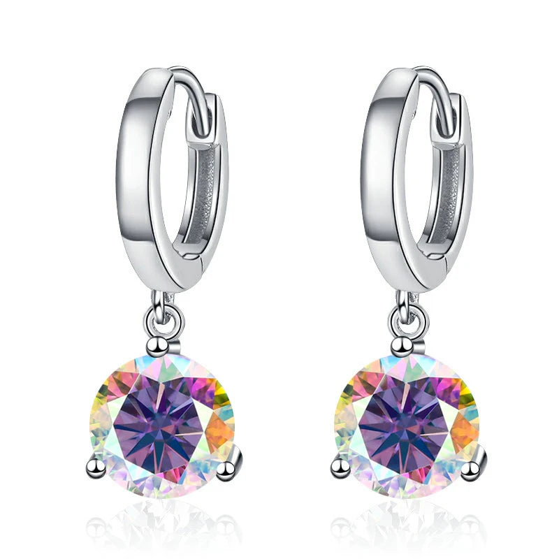 1ct/ 2ct/4ct Moissanite Diamond Earrings S925 Sliver Orginal Drop Earring Wedding Bride Jewelry with Certificate for Women