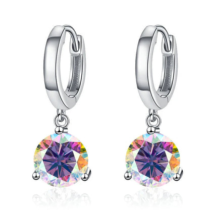 1ct/ 2ct/4ct Moissanite Diamond Earrings S925 Sliver Orginal Drop Earring Wedding Bride Jewelry with Certificate for Women