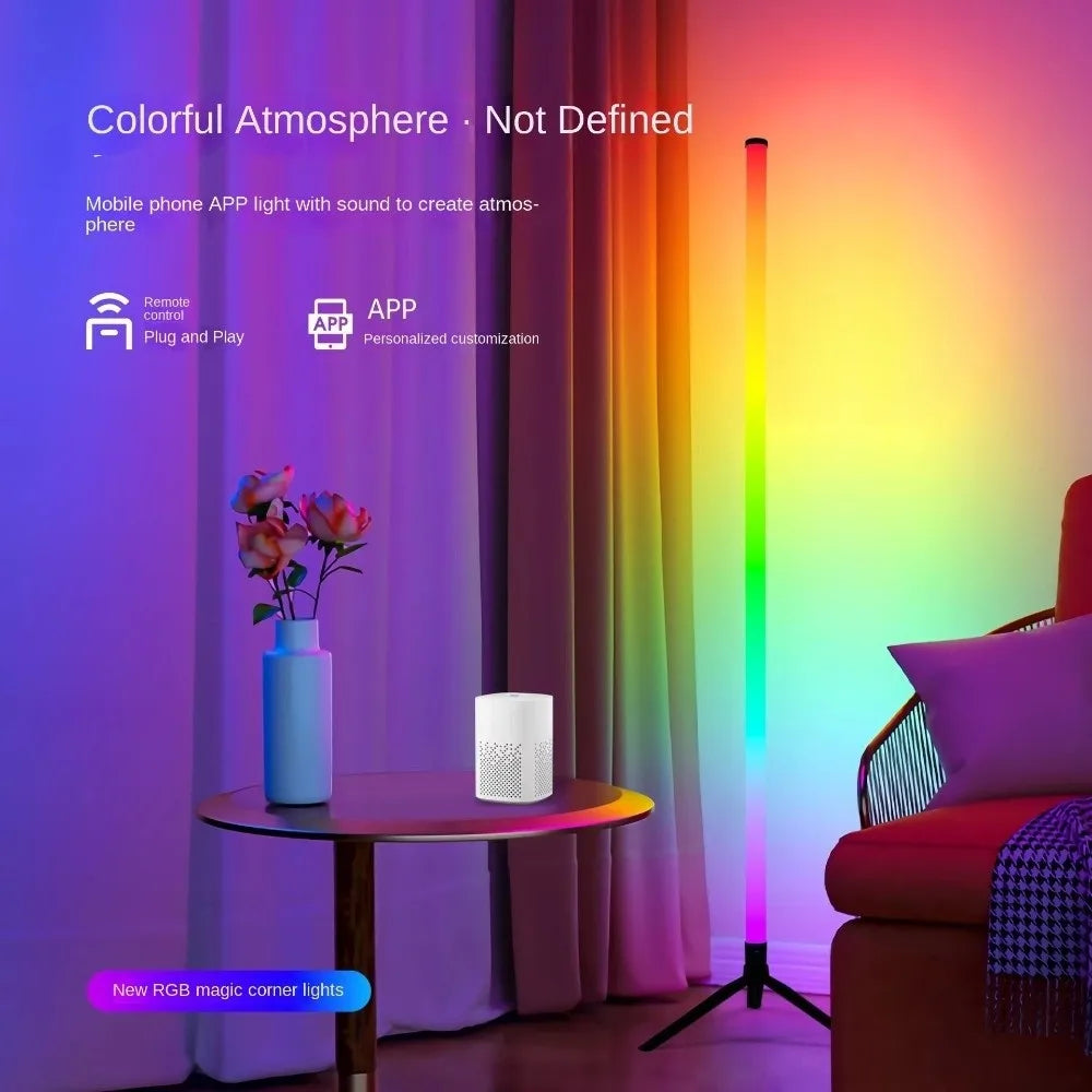 Color Changing RGB Floor Lamp Bluetooth APP Control Remote Control Atmosphere Light USB Power Dimmable Standing Light
