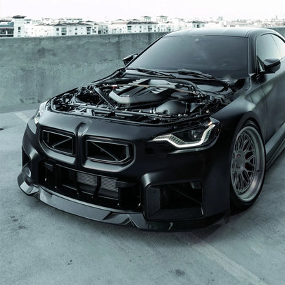 Front Bumper Lip Spoiler Splitter Body Kit For BMW G87 M2 Sport 2022-2025 Gloss Carbon Fiber ABS MH Style