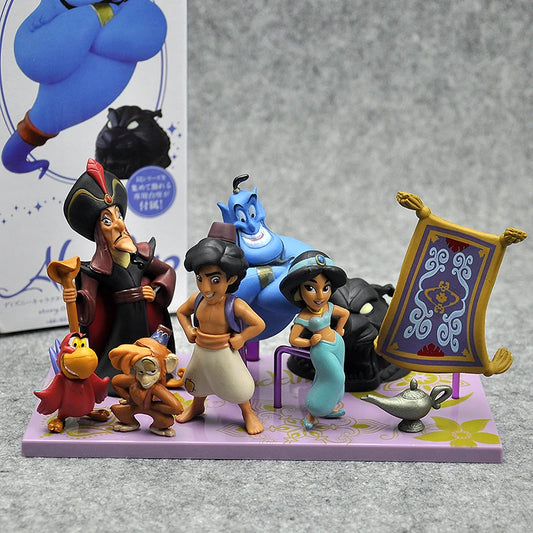 Disney Princess Aladdin Figure Toy Jasmine Evil Monkey Tiger Aladdin and His Lamp PVC Action Figure Model Toy Dolls