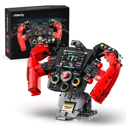 971Pcs Formula Racing Vehicle Steering Wheel MOC Blocks Super Car Model Building Toys Gifts for Adult Technical Bricks Sets
