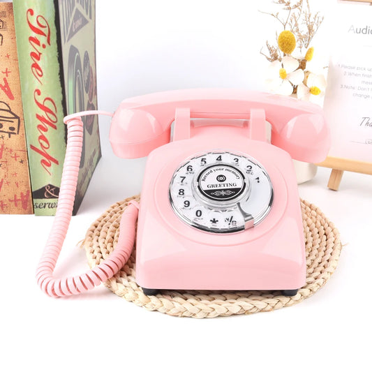 Pink Color Audio Wedding Guest Book Phone With SD Card Welcome Audio Guestbook Phone For Wedding Party Birthday