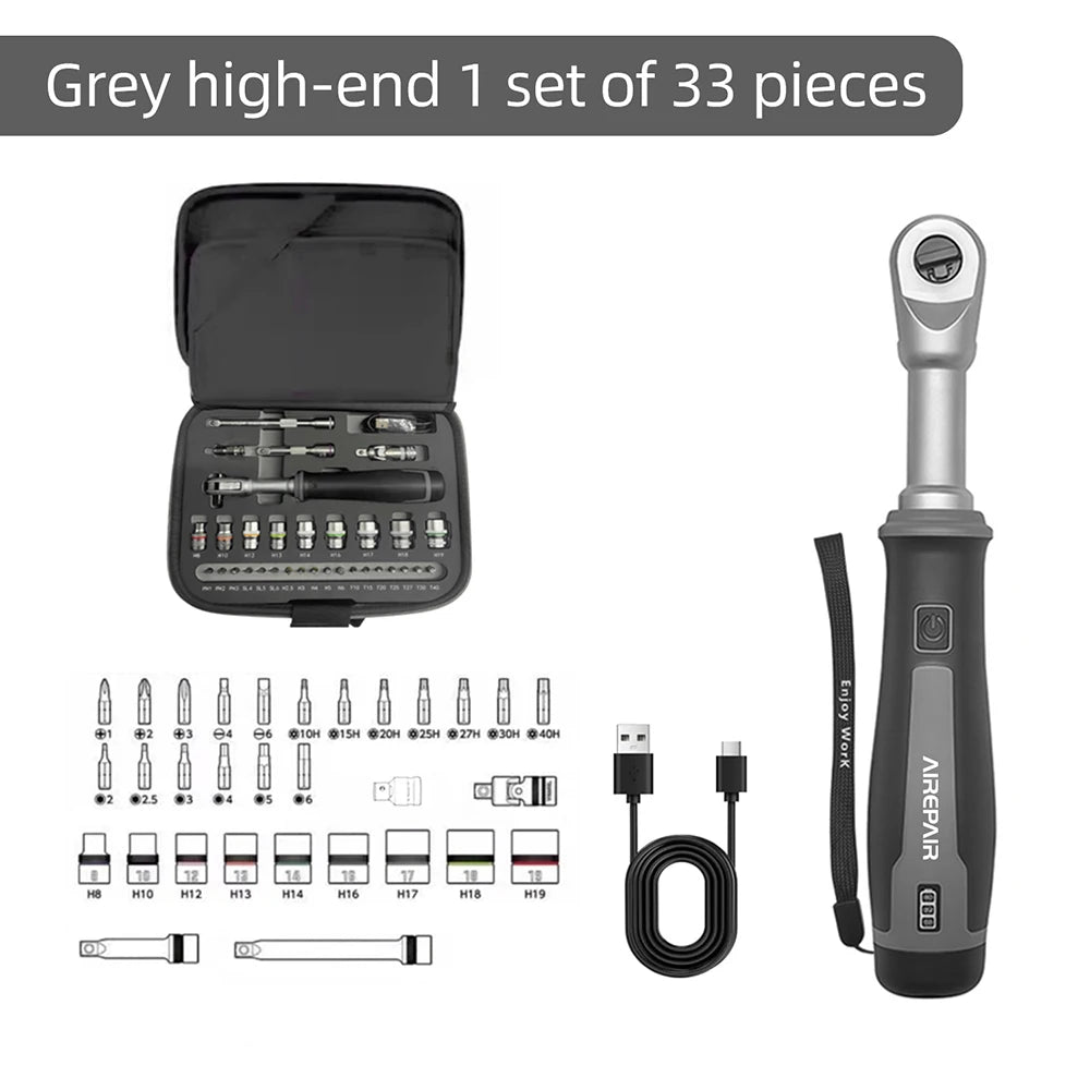 3.6V Ratchet Electric Wrench, 320 rpm, 1/4“ and 3/8” Auto/Manual Rechargeable Wrench, Automotive Repair Tool, Type-C Port