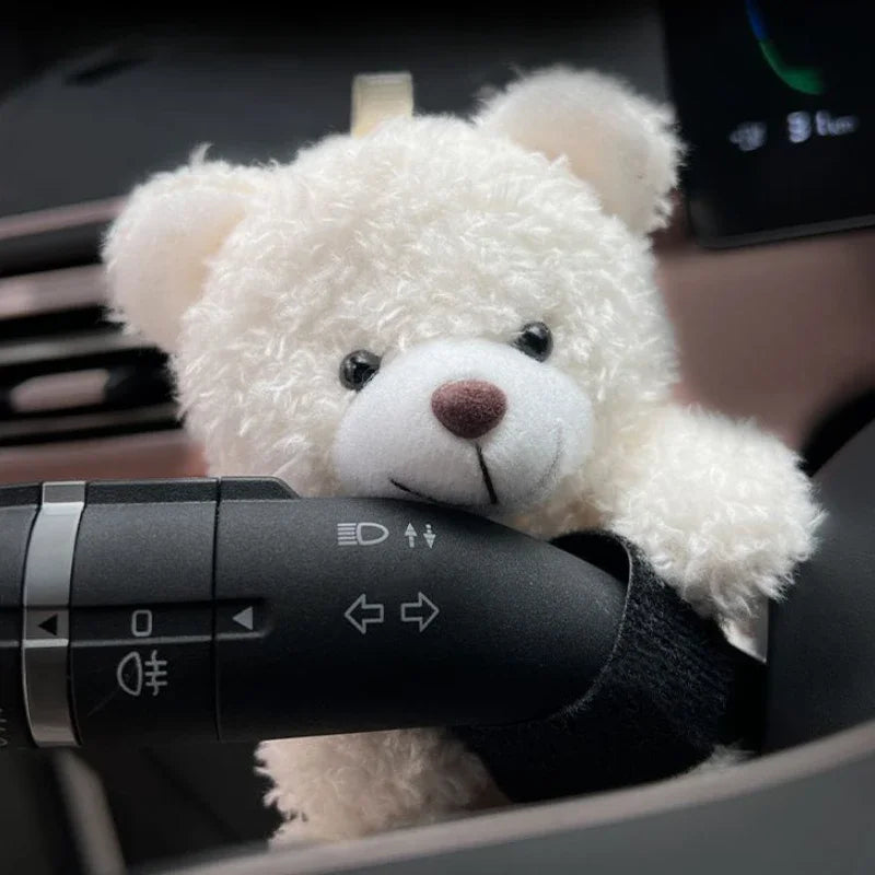 New Soft Panda Car Doll, Funny Cartoon Gear Shift Knob Cover Anti-Skid Dashboard Ornament for Automotive Interior Decor