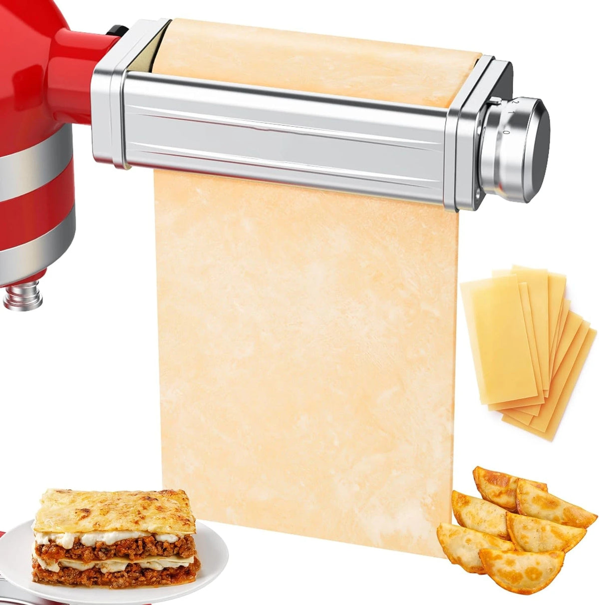 Free Shipping KitchenAid KSMPRA Stand Mixer Attachment Pasta Roller & Cutter, Stainless Steel