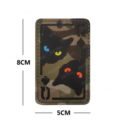 Cat Eyes Glow In Dark Patches Infrared IR Reflective Rubber Appliqued For Hats Helmet Uniform Backpack