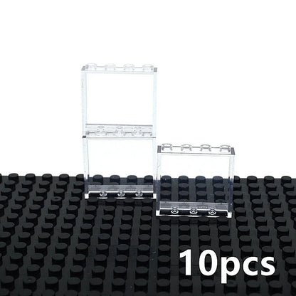 DIY Building Block 10pcs Door Window Frame Wall City 1x6x5 1*4x3 Glass Transparent Panel House Parts MOC Bricks 59350 59349 Toy