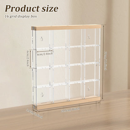 16/24 Grids Acrylic Coin Holder Clear Challenge Coin Display Box Military Medals Badges Display Case Versatile Home Decoration