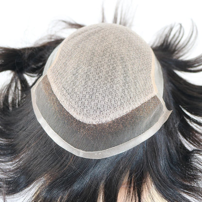 iLace Silk Base Men Toupee Swiss Lace Front 100% Human Hair Natural Hairline Male Capillary Prosthesis Wig Men Hair System