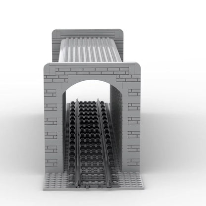 Creative Train Track Tunnel Building Blocks MOC City Tunnel Entrance and Exit Simulation Rockery Cave Scene Toy Gifts