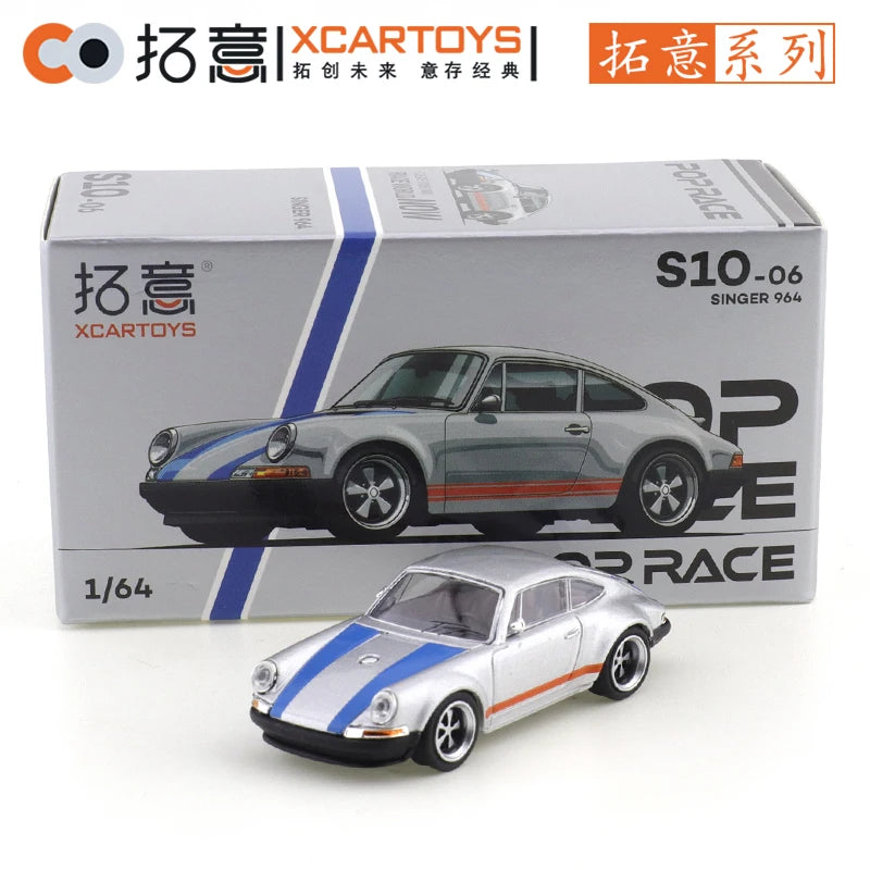 XCARTOYS POP RACE 1/64 Porsche 992 Stinger GTR SINGER 964 SINGER DLS Turbo Study RWB 997 Cars Alloy Diecast Model Kids Toys Boys