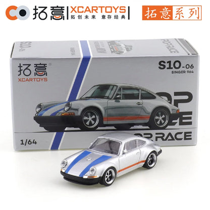 XCARTOYS POP RACE 1/64 Porsche 992 Stinger GTR SINGER 964 SINGER DLS Turbo Study RWB 997 Cars Alloy Diecast Model Kids Toys Boys