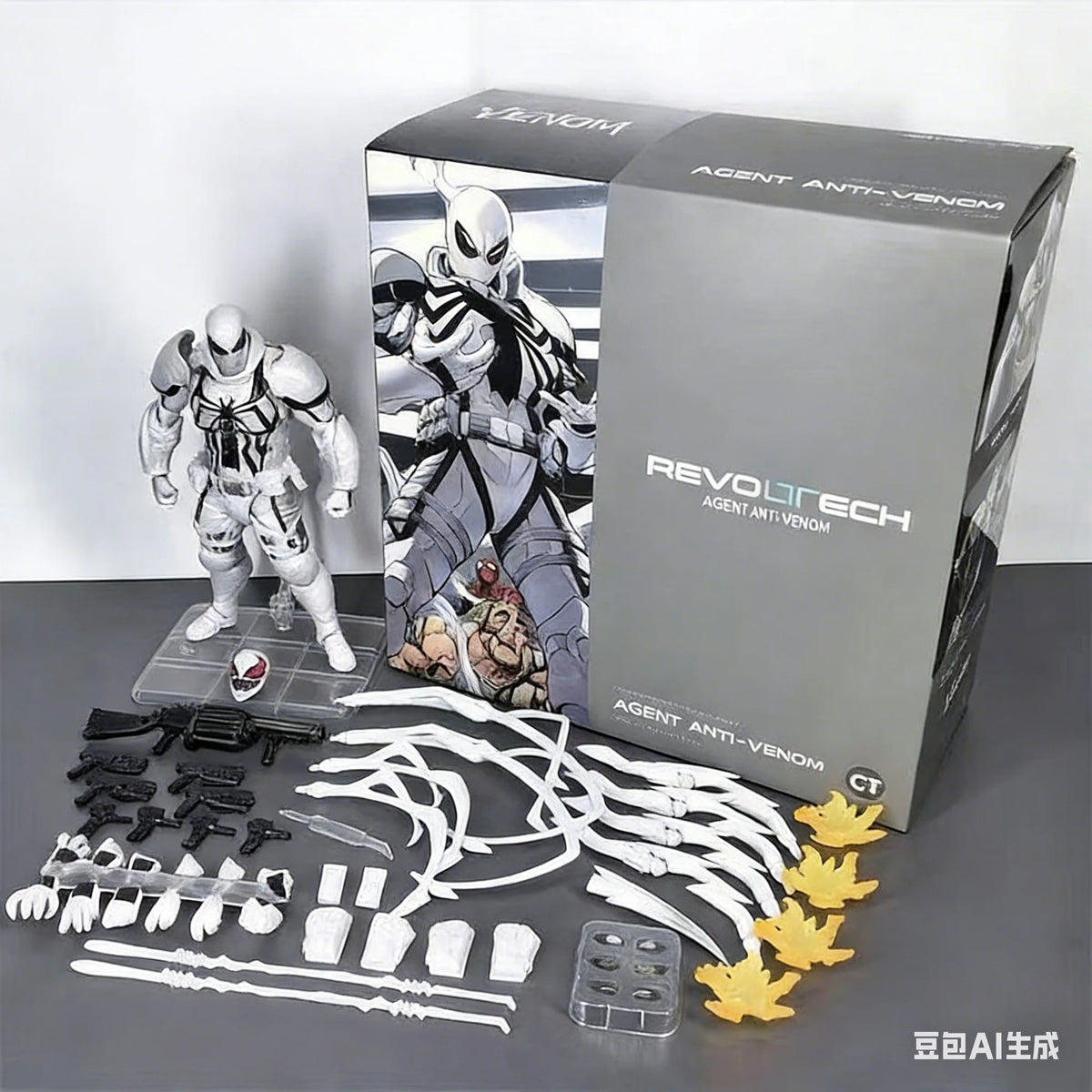 CT 1/12 Agent Venom & Anti-Venom Flash Action Figure Thompson Comic Version Movable Joints Model Ornament Collectible Toy Gift