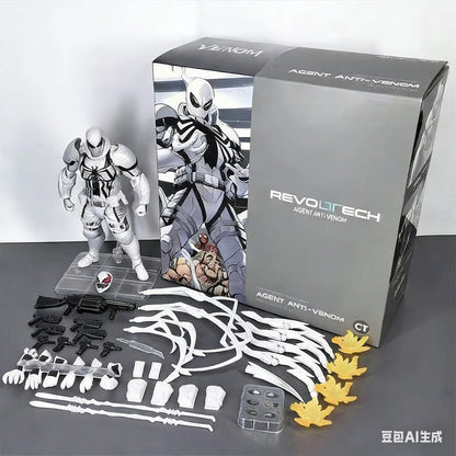 CT 1/12 Agent Venom & Anti-Venom Flash Action Figure Thompson Comic Version Movable Joints Model Ornament Collectible Toy Gift